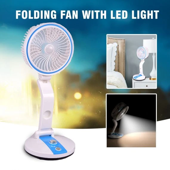 Folding fan with LED light