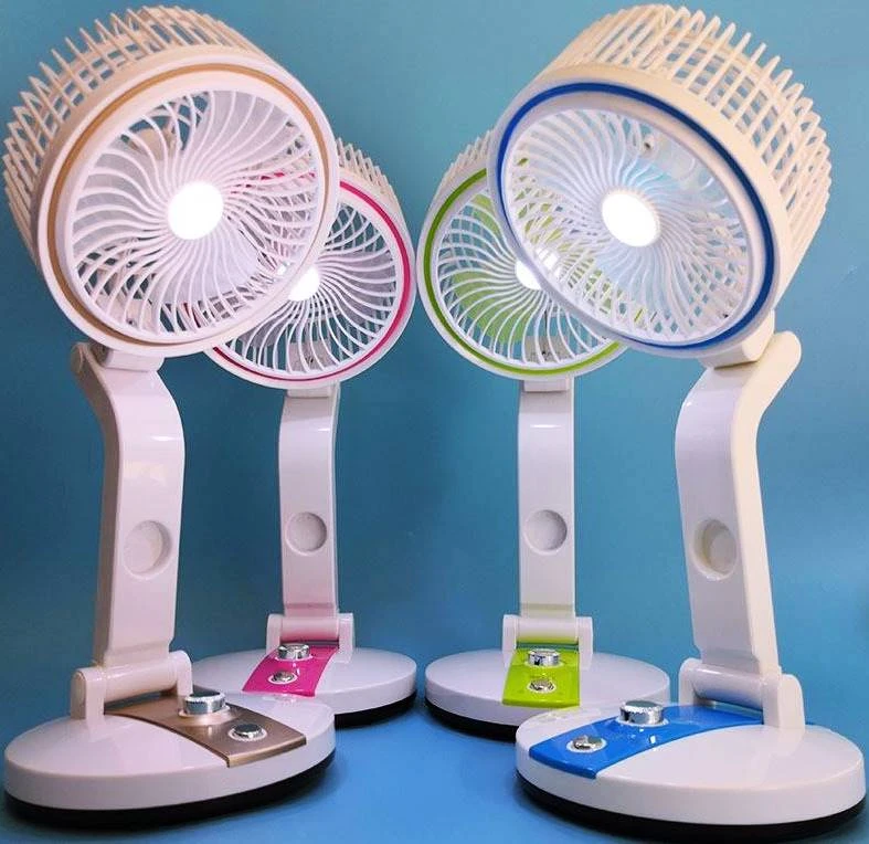 Folding fan with LED light