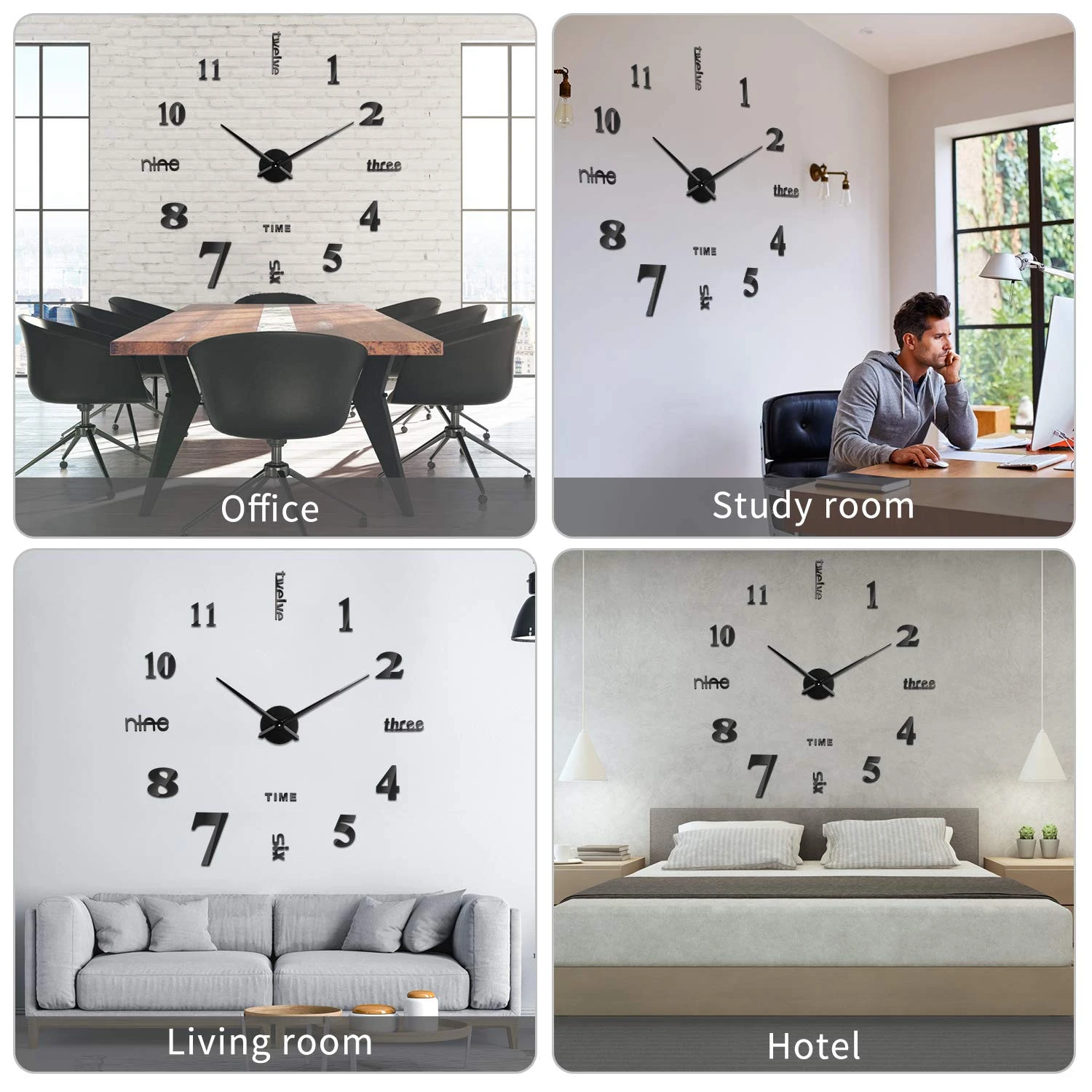 DIY 3D Wall Clock Large Wall Clocks for Living Room