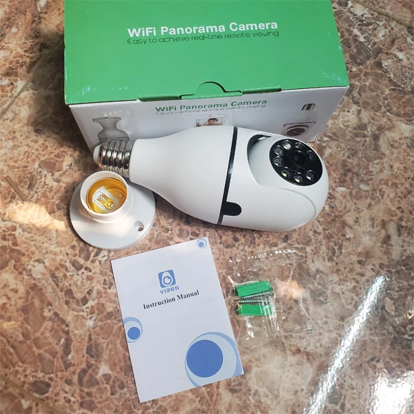 IP Camera PTZ Bulb System 360 Degree WiFi Panorama