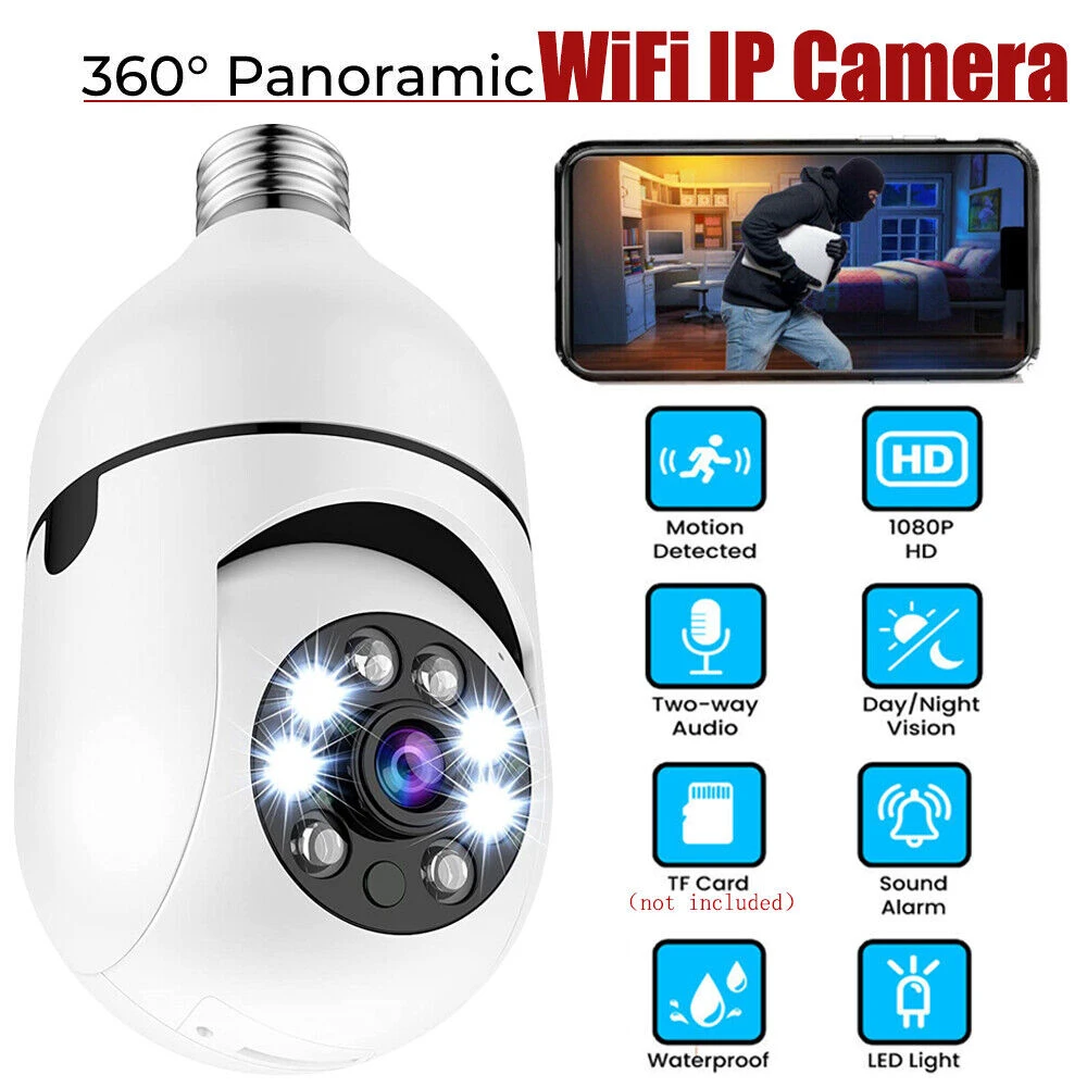 IP Camera PTZ Bulb System 360 Degree WiFi Panorama