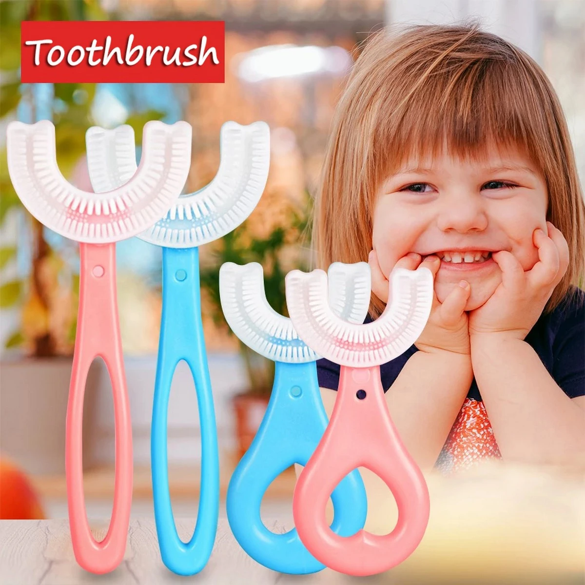 U Shaped Toothbrush For Kids 2-12 Years Old