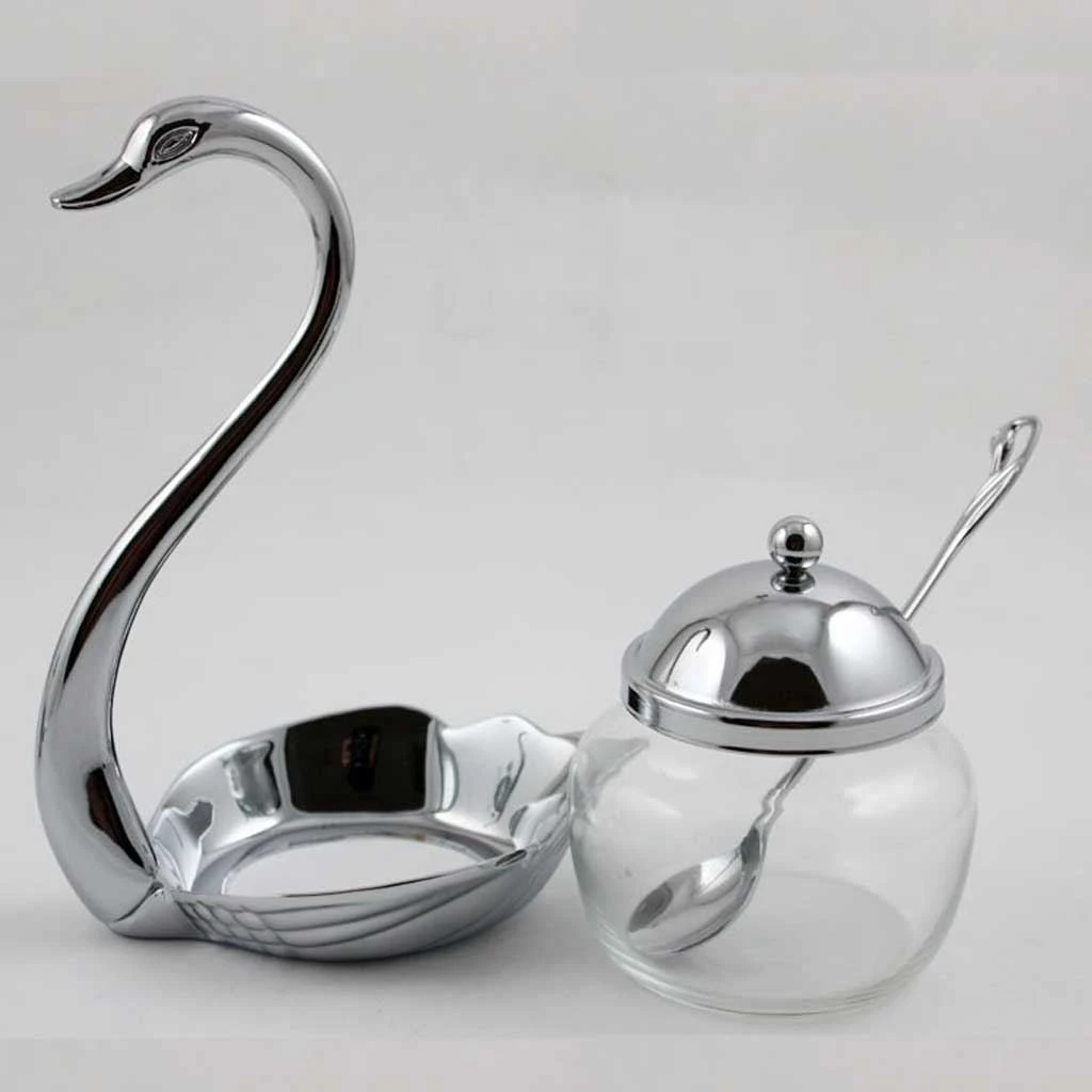 Swan Sugar Bowl With Spoon Set