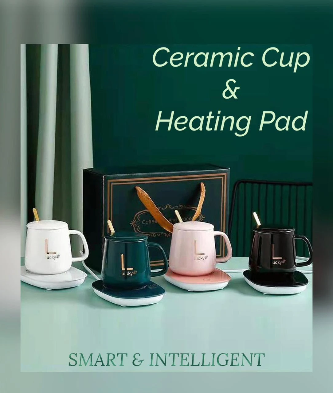 Electric Ceramic Coffee Mug And Saucer