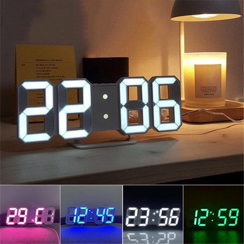 3D Digital Wall Clock LED Table Clock Time