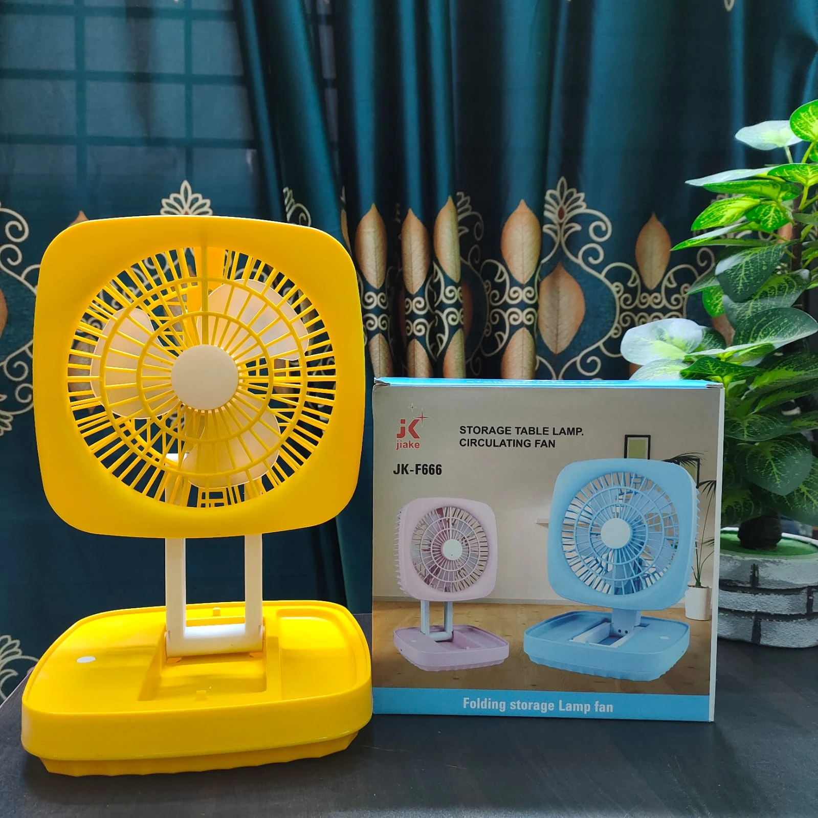 Rechargeable Soft Light Desktop Silent Foldable Electric Table Fan (JK-F666)