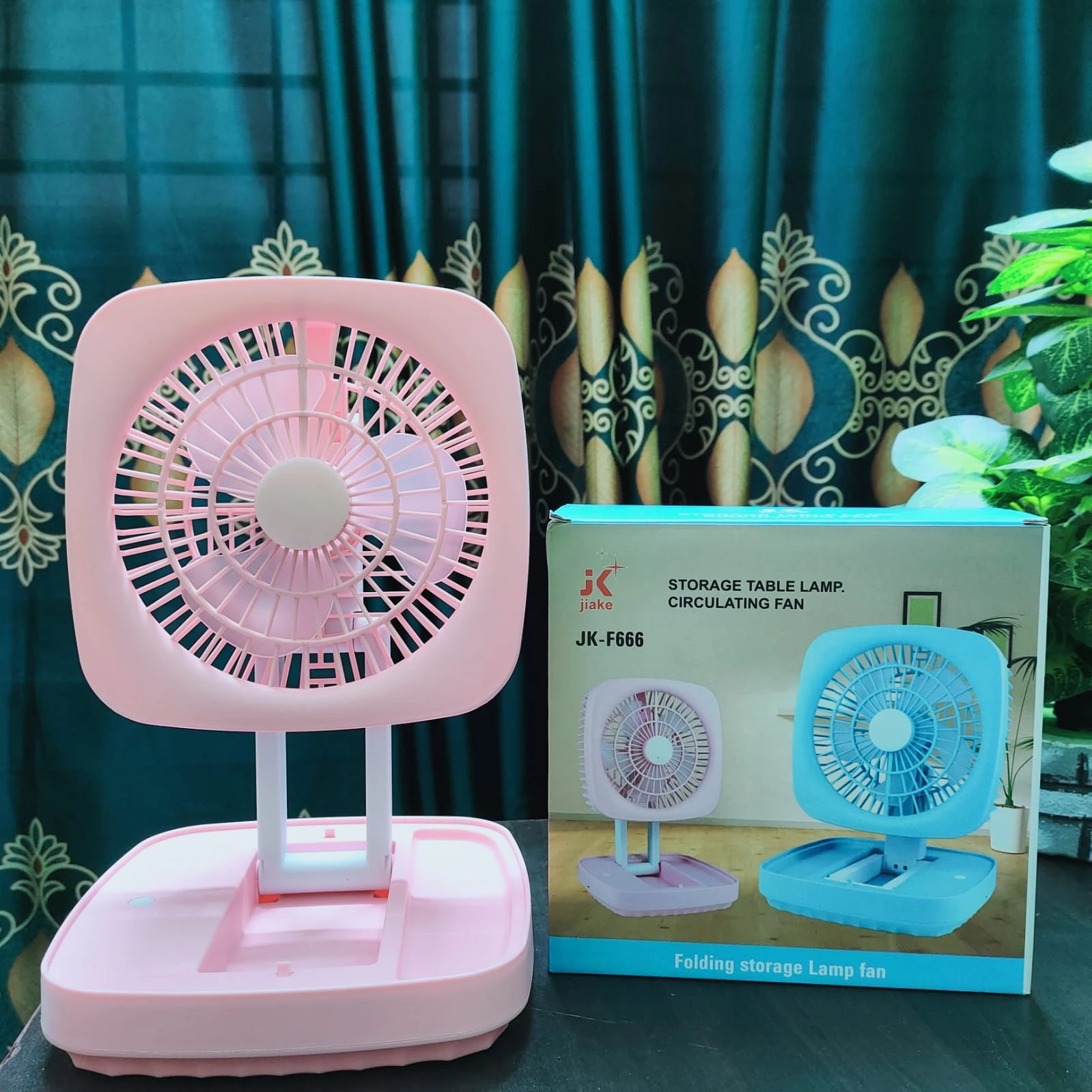 Rechargeable Soft Light Desktop Silent Foldable Electric Table Fan (JK-F666)